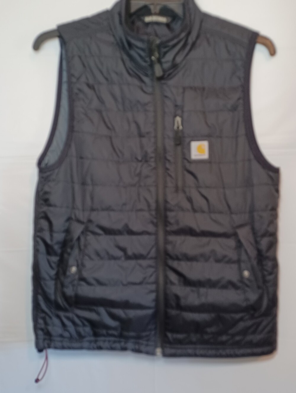 Carhartt Black Quilted Insulated Vest with Logo Patch Mens Rain Defender Medium